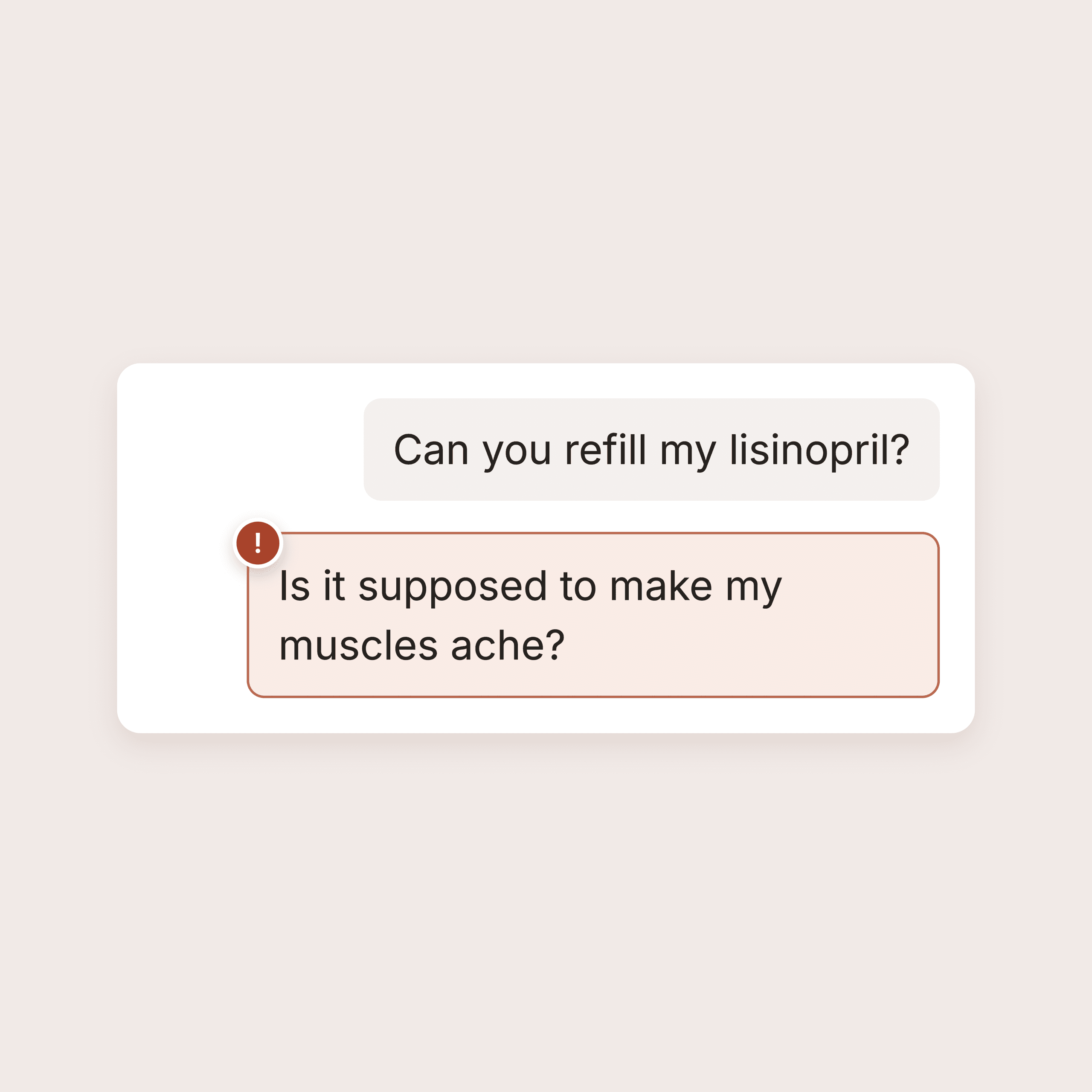 A flagged patient message routed to a human on the care team