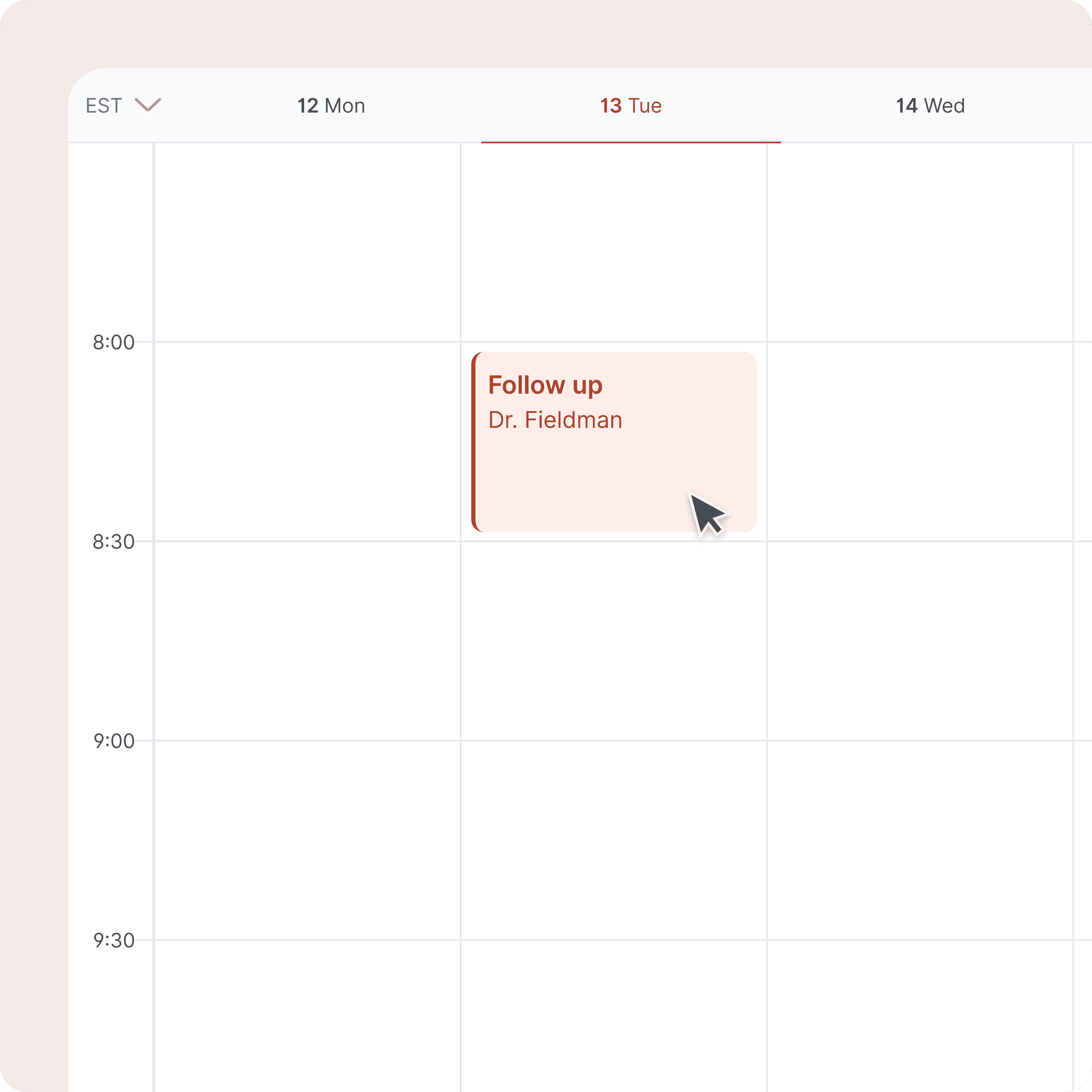 Calendar with an appointment booked inside the conversation