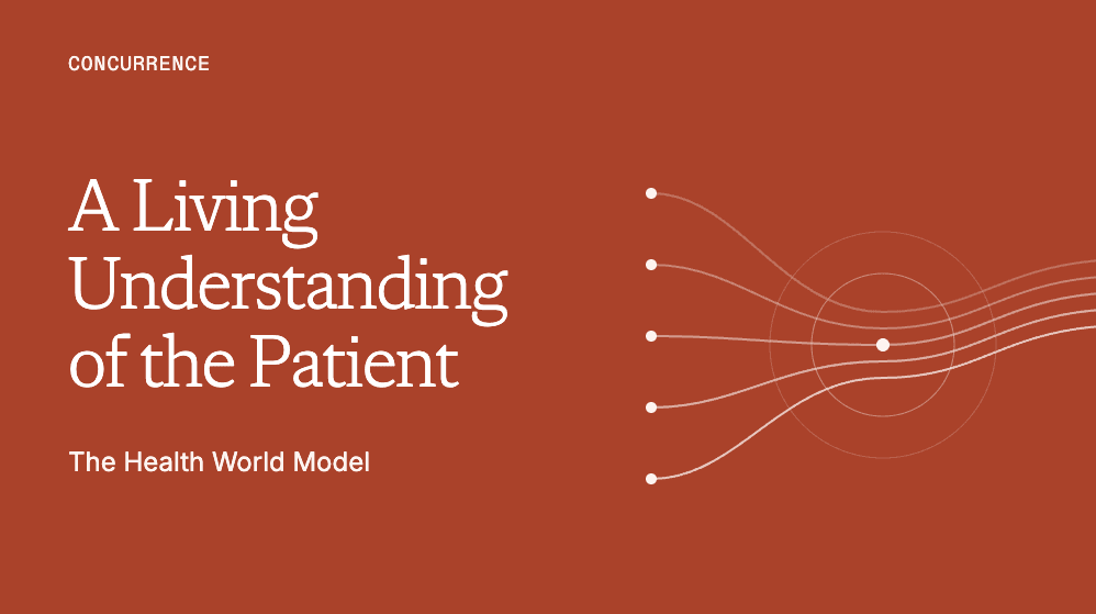 Concurrence Health World Model: A Living Understanding of the Patient
