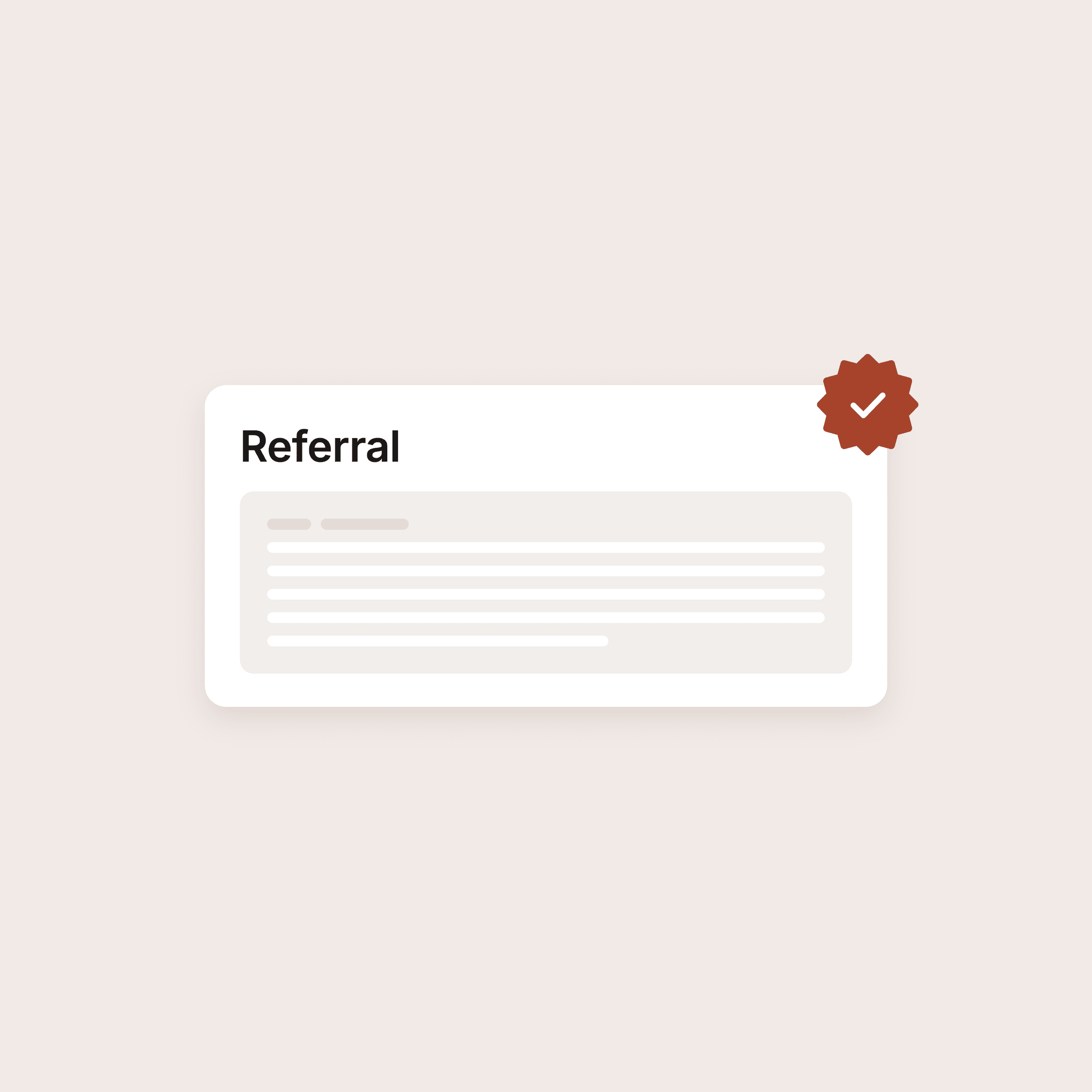 A generated referral marked verified